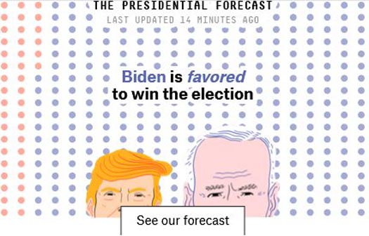 Nate Silver's aggregate polling website fivethirtyeight predicts an 89% chance Biden wins the U.S. Presidential election