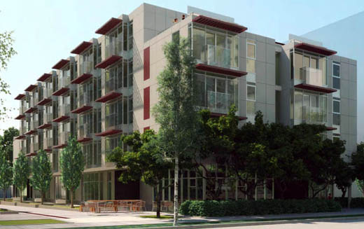 An affordable housing condominium-style building