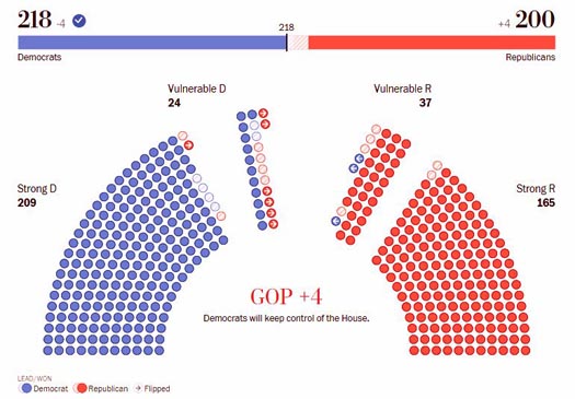 The Democratic Party lost seats in Congress in the 2020 U.S. election