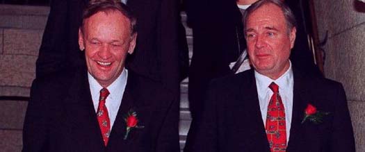 Prime Minister Jean Chretien, and Liberal Finance Minister Paul Martin