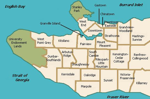 Map of Vancouver Neighbourhoods