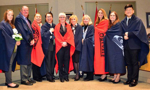 2018 Vancouver School Board trustees, with Chairperson Janet Fraser in the centre