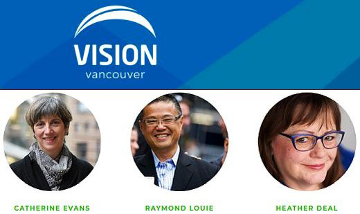 Vision Vancouver's Catherine Evans, Raymond Louie and Heather Deal | 2018 City Council